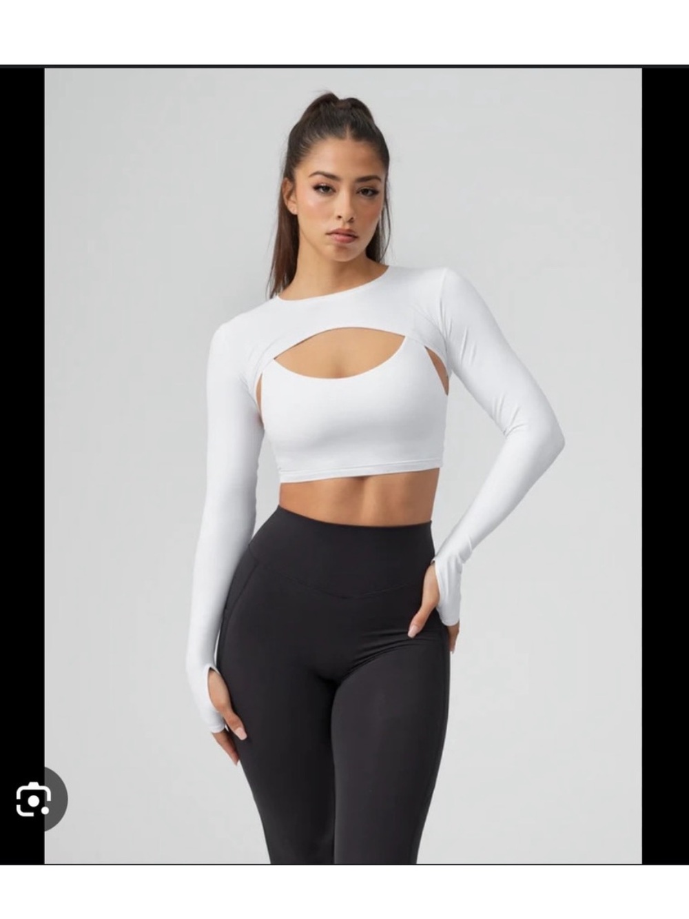 Black Buff Bunny Long-Sleeve Crop Bolero- Medium